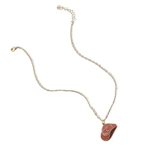 Générique Collier pendentif chapeau de cow-girl de styles rétro avec revêtement d ' huile goutte à goutte vibrant pour un usage quotidien et des occasions spéciales bijoux de chapeau de cow-girl