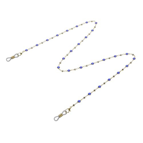 Image of Colorful Beaded Eyeglass Chains for Women - Sunglasses, Spectacle, and Reading Glasses Neck Cord Strap Holder (Beads Chain -Dark Blue)