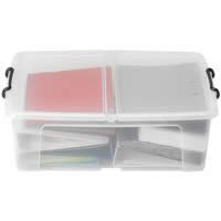 StrataSmart "Storemaster" 50L Litre Clear Storage Box Container - Strong and Robust With Folding Lid & Clip Handles for Secure Locking