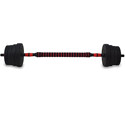 Foto von DMS® 2in1 Kurzhanteln Langhantel Hantelset Gewichte Hantelscheiben Krafttraining 30kg Professionell Hantel mit Hantelstangen, Kurzhanteln & Langhanteln Verstellbar Sternverschlüsse Dumbbell HS-30B