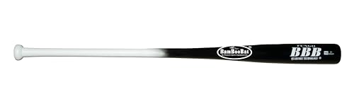 BamBooBat 37 Inch Bamboo Fungo Bat for Coaches – Durable Two-Tone Wood Coaching Bat with 100-Day Guarantee – High School, College & Pro Infield/Outfield Practice Bat (White Handel/Black Barrel 37")