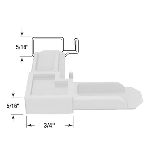 PRIME-LINE MP7729-50 Bildschirmrahmenecke, Zoll, weißer Kunststoff, 50 Stück, 5/16 in. x 3/4 in