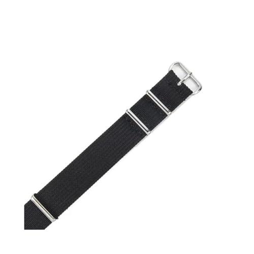 MOTMKUKPAM Correa de reloj de nailon cifrado for hombre, compatible con Rolex, Omega, Tudor, Seiko, pulsera de reloj de lona de 20mm y 22mm(Black-Steel,22mm)