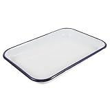 MUELODSIC Bandeja Rectangular Esmaltada para Horno Bandeja Resistente para Pizza y Hornear Pan Multifuncional Material Seguro para Cocina