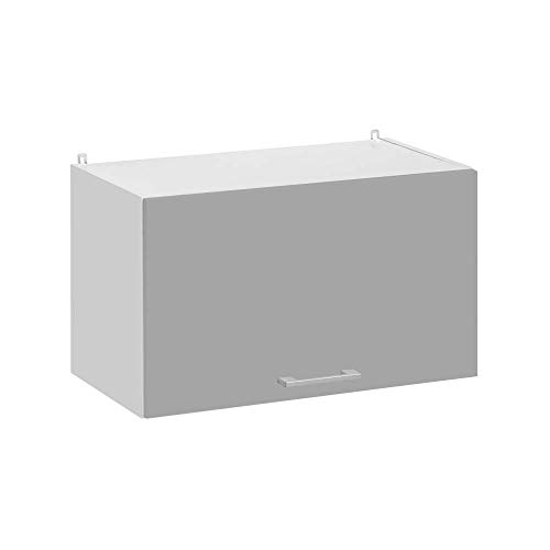 Cuisineandcie - Meuble Haut de Cuisine Eco Gris Brillant 1 Porte relevable L 60 cm Cover