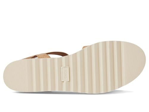 Image of TOMS Women's Diana Wedge Heel Sandal, Leather Upper, Rope-Wrapped Midsole, Adjustable Strap, Buckle, OrthoLite Insole