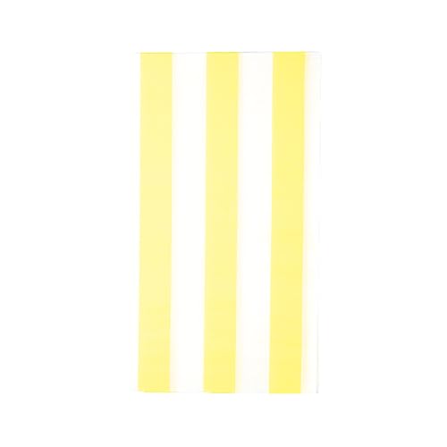 Image of Bonjour Fete Yellow Cabana Stripe Guest Towels, Pack of 20, 4.25x7.75 inch