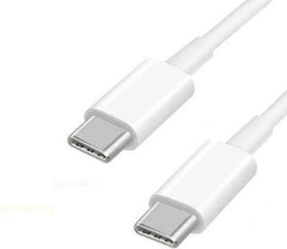 Image of Original Travel Fast Type C to C 1M Fast Charging Cable for All Samsung Galaxy Smart Phones and Other USB C Devices - White