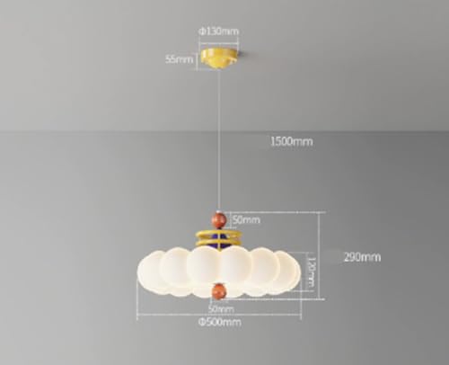 Lampe nuage suspendue moderne abat-jour multicolore pour ambiance douce - 6