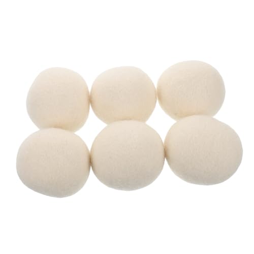 POPETPOP 6 個 静電気防止 ウール ボール ランドリー アクセサリー ランドリー ボール 洗濯機 乾燥機 ボール ウール ランドリー ボール ランドリー 用品 洗濯機 ウール ボール ホワ