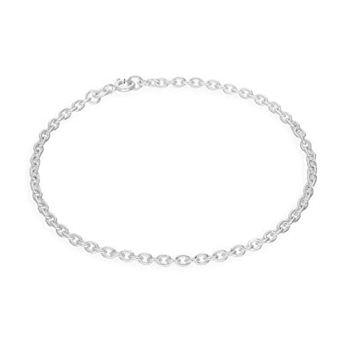 Preisvergleich Produktbild Sterlingsilber 3mm Panzer Kabel Armband 20,3 cm (8 Inches)