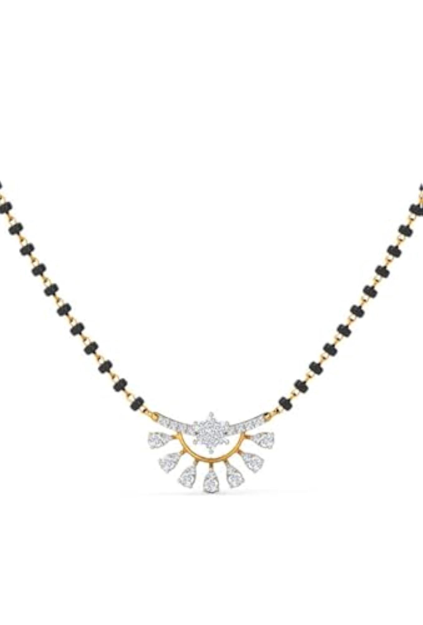 Stylish Gold Plated Mangalsutra with American Diamond