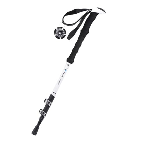 Image of Cloudzy Trekking Pole High Trek Adventures Walking Stick Aluminum Alloy EVA Handle Design Ergonomic Pole Stick Adjustable Hiking Terrain Accessories Telescopic Alloy Pole (White)