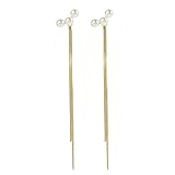 【HUGETOMATO】パール ピアス ロング 揺れる レディース 真珠 人気 金属アレルギー対応 タッセルピアス 18金 ゴールド 華やか アクセサリー プレゼント 普段使い お誕生日 母の日 記念日 パーティ クリスマス