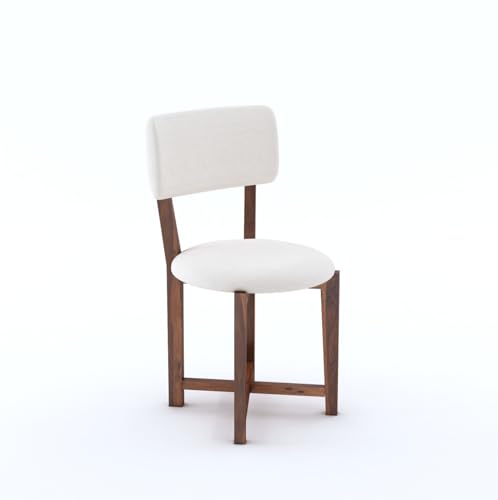 Image of MURALICRAFT Sheesham Wood 45 Inch Dining Table 4 Seater | Four Seater Dinning Table Set with 4 Upholstered Dining Chairs | Table: Criss Cross Design | Chair: Premium Round Edge | Rosewood, Honey