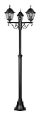 LIVENZA PALO ALTO 3 LANTERNE DI ALLUMINIO NERA E VETRO TRASPARENTE H. 200CM IP44 excl. 3x E27 ? max. 60W