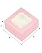 Bakepacker Pink 30-Packs Bakery Boxes with Window 6x6x3 inches Thick & Sturdy Macaroon Pastry Boxes Cookie Boxes for Bakerys