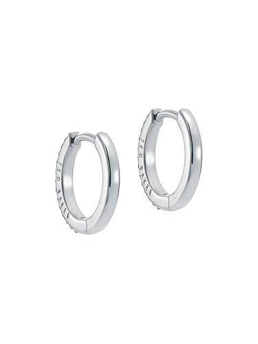 Ted Baker Heplie Crystal Hoop Earrings (14mm outside diameter) For Women (Silver) - Image 3
