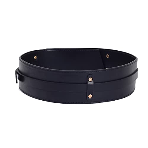 Image of Haute Sauce Black Solid Waist Belt (AZ HSBL1080)