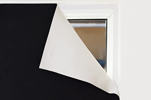 Easyblinds Easynight Premium blackout blind, self-adhesive attachments, BLACK, cut to any shape/size up to 150x135cm, Patented Design For Full Blackout, Easy To Use, Temporary Or Permanent