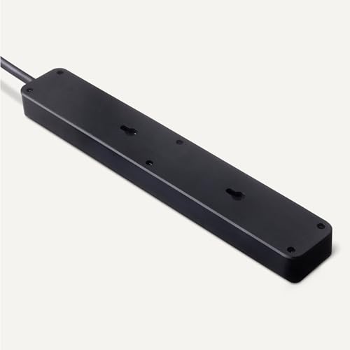 Image of Amazon Basics Rectangle 6-Outlet Surge Protector Power Strip with Circuit Breaker, 600 Joule, 2ft Cord, Black, 2-Pack
