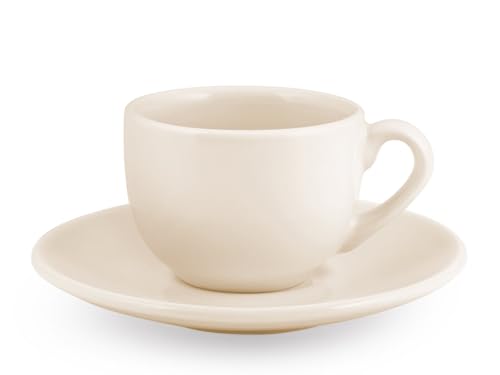 Lavabile in Lavastoviglie H&H 4297202 Tazze Caffe, Cromatico, Avorio, 6 Pezzi, Ceramica, 13x13x6 cm