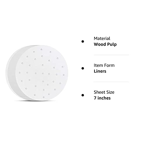 7 Inch Air Fryer Liners, Set Of 200, Nonstick Air Fryer Parchment Paper/Bamboo Steamer Paper/Parchment Paper For Air Fryer, Steaming Basket And More(5/6/8/9/10In Available) #TOP6
