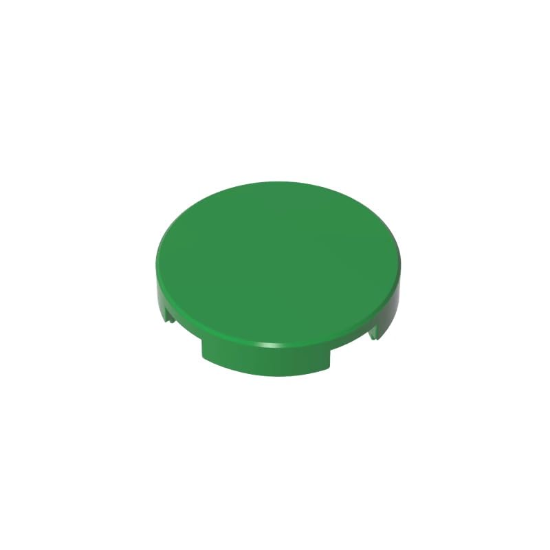 Gobricks 14769 Circular Plate Tile Round 2x2 with Bottom Stud Holder 50 Pieces GDS-611 Compatible with Lego Building Blocks Color:Green