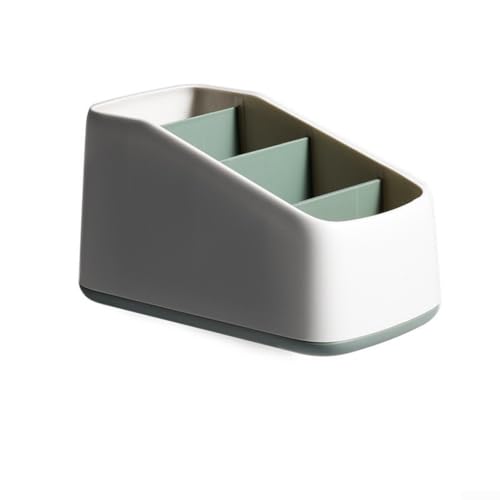 Emiif Caja organizadora de escritorio para control remoto de TV, 4 rejillas (verde)