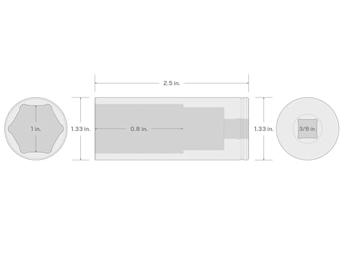TEKTON 3/8 Inch Drive x 1 Inch Deep 6-Point Socket | SHD13025