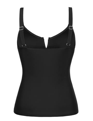 Hilor Women's Underwire Tankini Tops Ruched Slimming Bathing Suit Top Only3