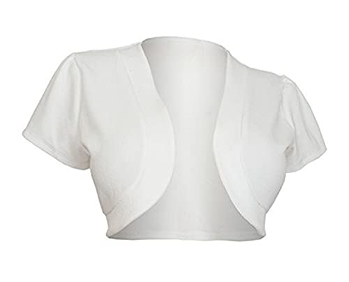GuliriFe Cropped - Bolero de manga corta para mujer, parte delantera abierta, algodón, ligero, suave, tallas S-3XL c XL