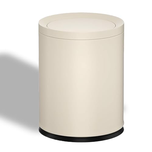 Image of 3.17 Gallon /12L Metal Trash Can with Swing Lid, White