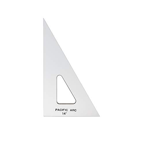 Pacific Arc Drafting Triangle, 14-inch, 30/60/90 Degrees, Clear Acrylic