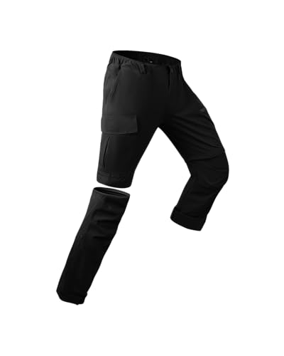 YAOBAOLE Pantalon Randonnee Homme Pantalons Moto Homme Pantalon Treillis Pantalons Short Convertible Noir XXL