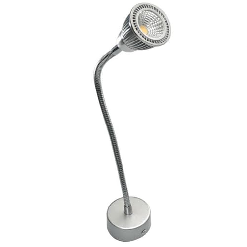 Applique murale LED col de cygne réglable projecteur argenté pour maison et bureau