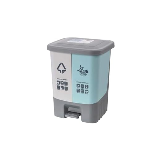 Lixo e Reciclagem Lixeira de barril duplo para reciclagem interna e externa Resistente 2 em 1 Lixeira e reciclagem (lixeiras A 4,2gal) Lixeira