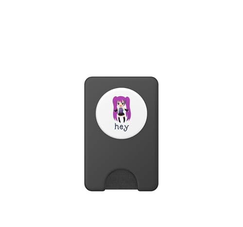 PopWallet MagSafe de Anime con Pelo Púrpura y Soporte PopSockets para Móvil 2