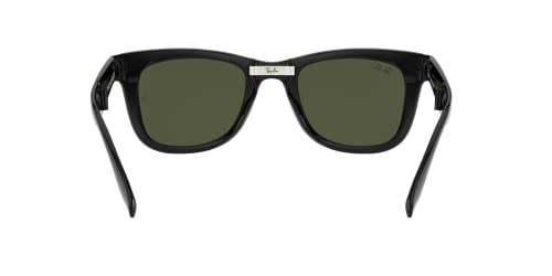 Ray-Ban Men's RB4105 601 Folding Wayfarer Square Sunglasses, Black & Crystal Green, 50 mm4