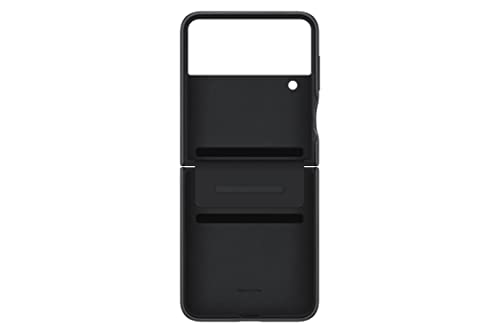 Image of Samsung Galaxy Z Flip4 Flap Leather Cover, Protective, Premium, Luxury Phone Case with Slim Style Design, US Version, Black