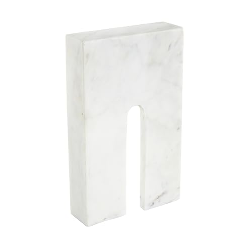 Escultura Decorativa Geométrica de Mármol Blanca miniatura 2