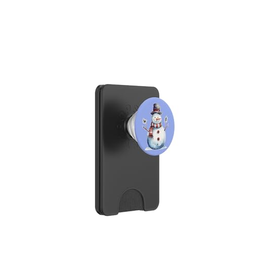 Muñeco de Nieve con Nariz de Zanahoria Bufanda de Pino Rojo Invierno Navidad PopSockets PopWallet para MagSafe