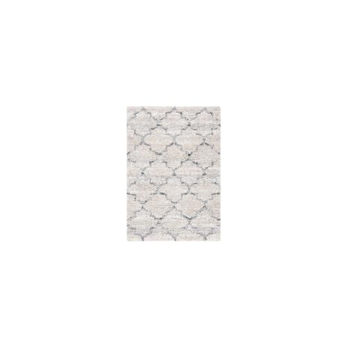 SAFAVIEH Fontana Shag Collection 8' x 10' Grey/Ivory FNT888F Modern Trellis Non-Shedding Living Room Bedroom Dining Room Entryway Plush 2-inch Thick Area Rug