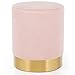 VONLUCE Pouf Velours, Pouf Salon, Pouf Glamour, Petit Tabouret Ottoman avec Base en Métal pour Salon, Chambre, Tabouret de Repose-Pieds Moderne (Rose)