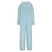 Womens Pajamas One Piece Sherpa Fleece Hooded Thermal Pajama Jumpsuit Comfy Winter Fuzzy Sleepwear with Slant Pockets