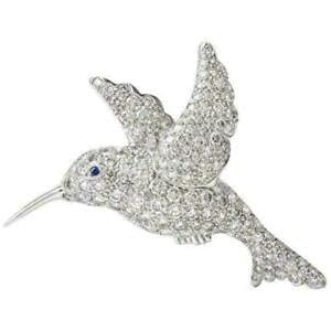 2.50 Ct Round Cut Diamond Amazing Hummingbird Brooch Pin 14K White Gold Plated #TOP28