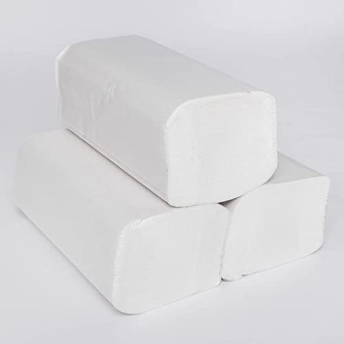 4000 Blatt weiße Papierhandtücher - 2-lagig 25 x 23 cm ZZ-Falz - All Zweck Papiertücher - Spender tauglich - Einweghandtücher - Einmalpapier - Universaler gebrauch Cover