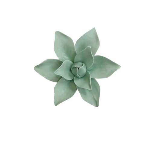 AMERRY Magnolia, 3.54" Ceramic Flower Wall Art, 3D Wall Hanging Decor,Artificial Flower Wall Sculpture,Handcrafted 3D Hanging Porcelain Flowers, Porcelain Flower Wall Décor (Light Green)