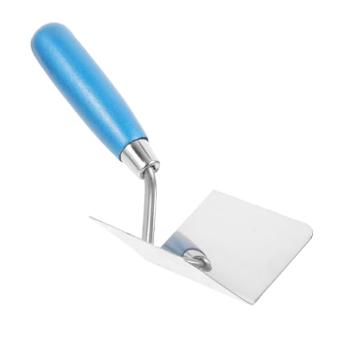 Hoement Paleta de Esquina Ergonómica de Acero Inoxidable para Enlucido Herramienta para Ángulos Interiores y Exteriores Cuchilla para Esquinas con Mango Azul Antideslizante Acabado y