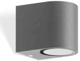 Genghis Khan 35W Outdoor Wall Light Wall Sconce Stainless Steel Aluminum Alloy IP54 Waterproof Modern Wall Lamp Anti-Rust Cube Design for Indoor and Outdoor (Half Cylinder, Grey)